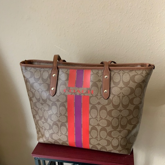 Coach Handbags - Coach Brown and Pink Tote Bag